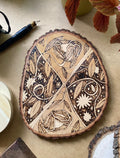 Night Blossoms Wood Burning - Handmade Wall hanging