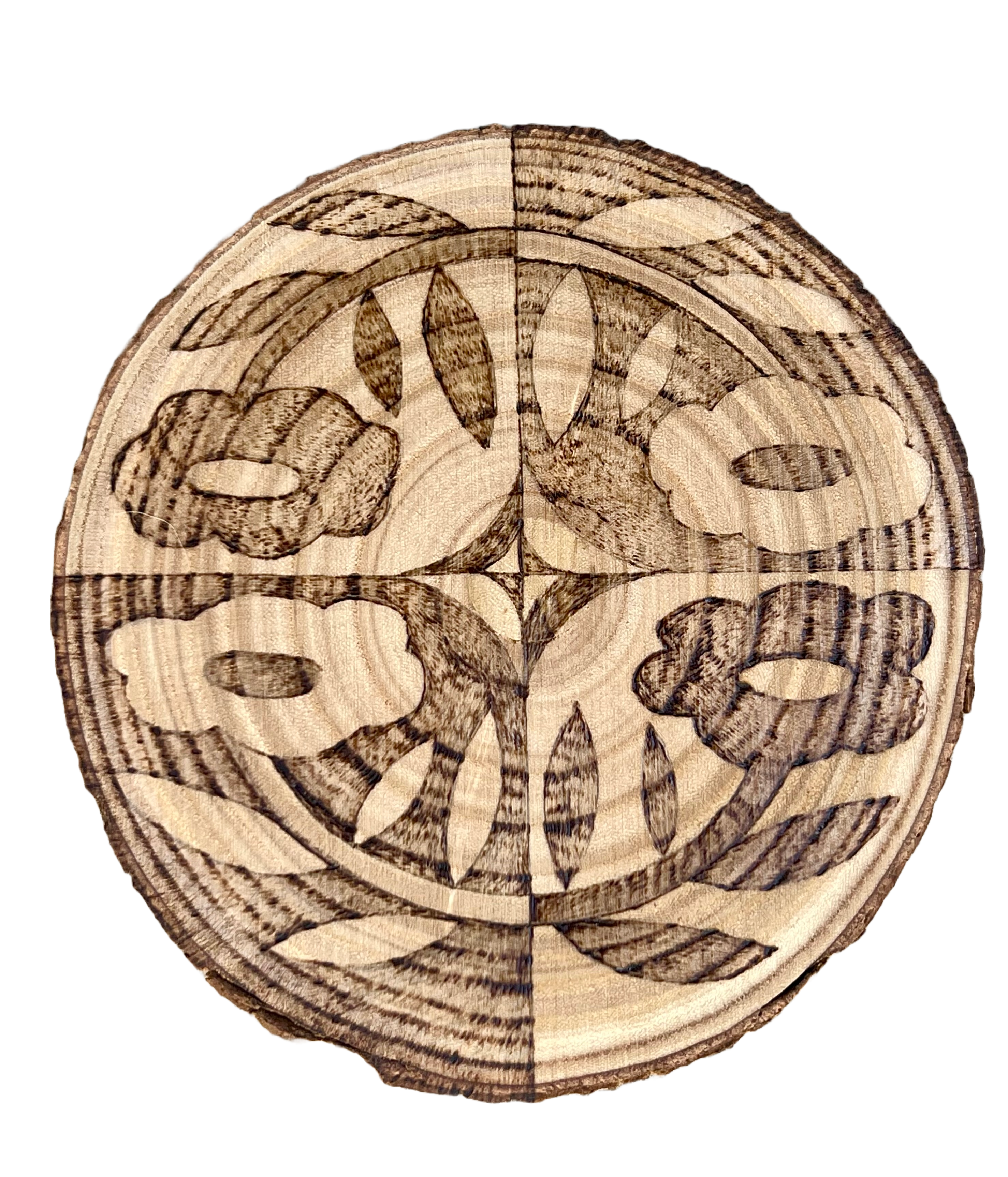 Rooted Florets Wood Burning - Handmade Wall hanging